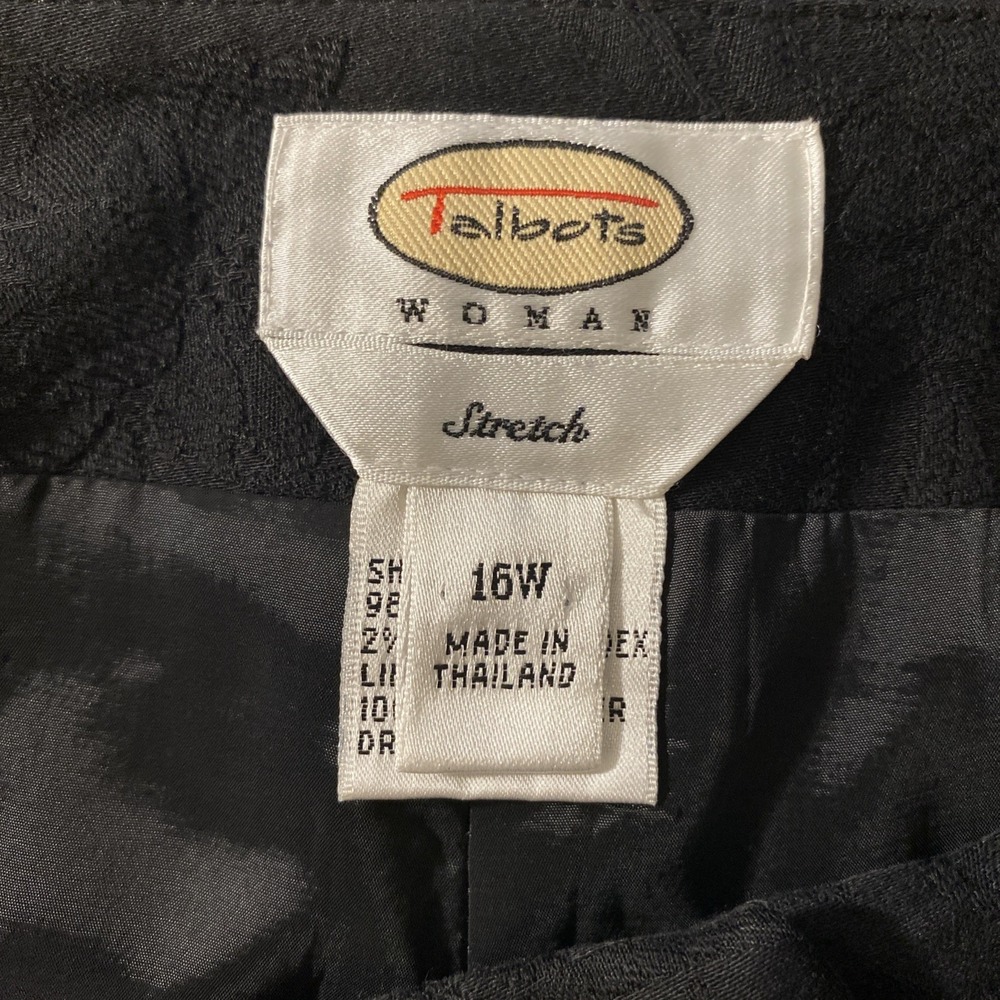 Talbots Woman Stretch Pants Women Black 16W Textured Career Casual Core Business - Picture 4 of 8